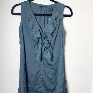 New York and Company button up ruffle tank top